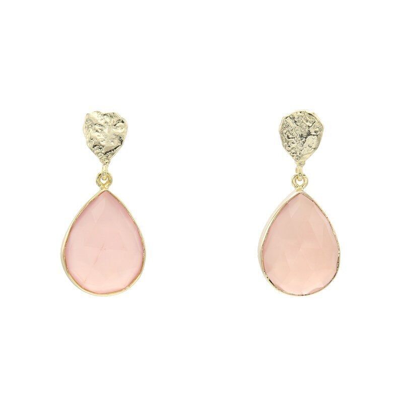 Rosa polierte Tropfenohrringe