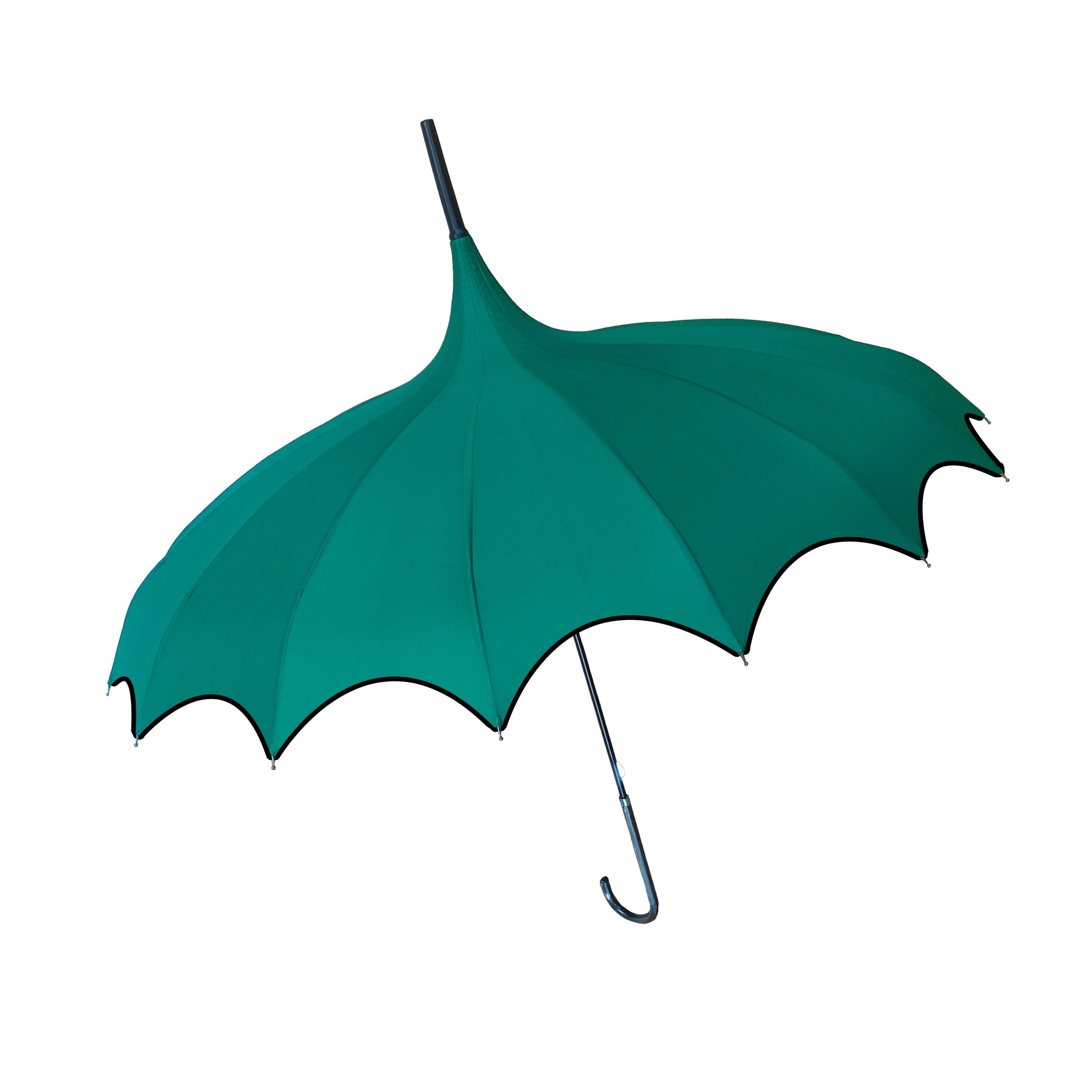 Pagoda boutique con borde festoneado, verde bosque