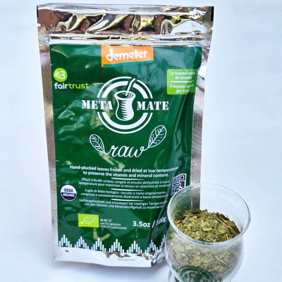 Meta Mate Raw – Mate crudo de Bosque 100g (Certificación Demeter)