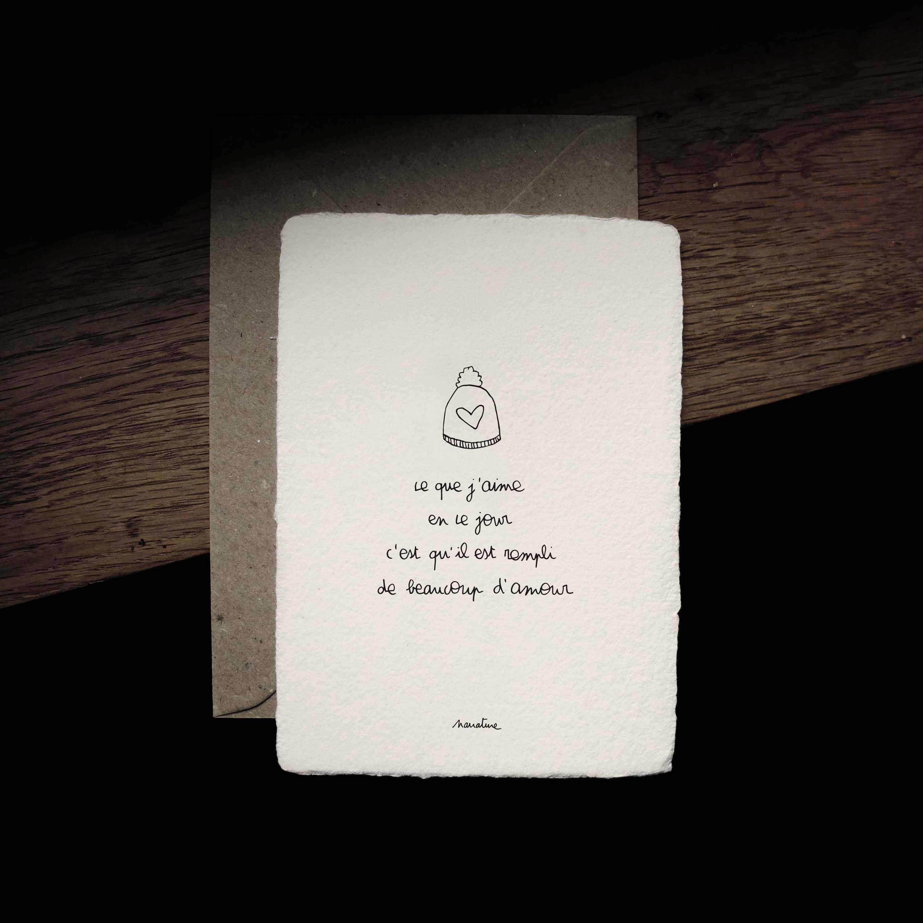 WEIHNACHTEN - Tag der Liebe - 10x15 handgemachte Papierkarte und recycelter Umschlag