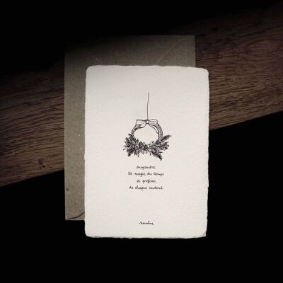 NOEl - La magia del Natale - - Biglietto di carta fatto a mano 10x15 e busta riciclata