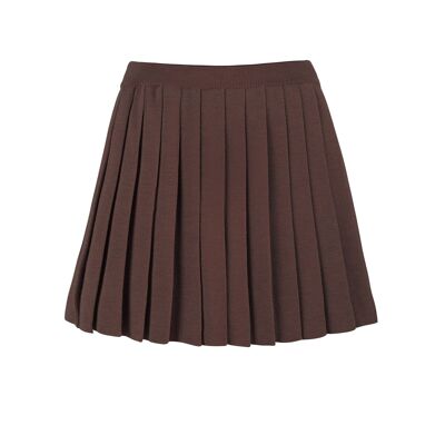 Piccolo klostuotas 100% merino mini sijonas Šokoladas