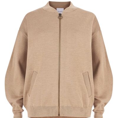 Onda bomber 100% merino stiliaus švarkas Smėlis