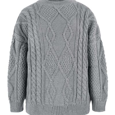 Nonna 100% merino vilnos megztinis su pynėmis Pilkas