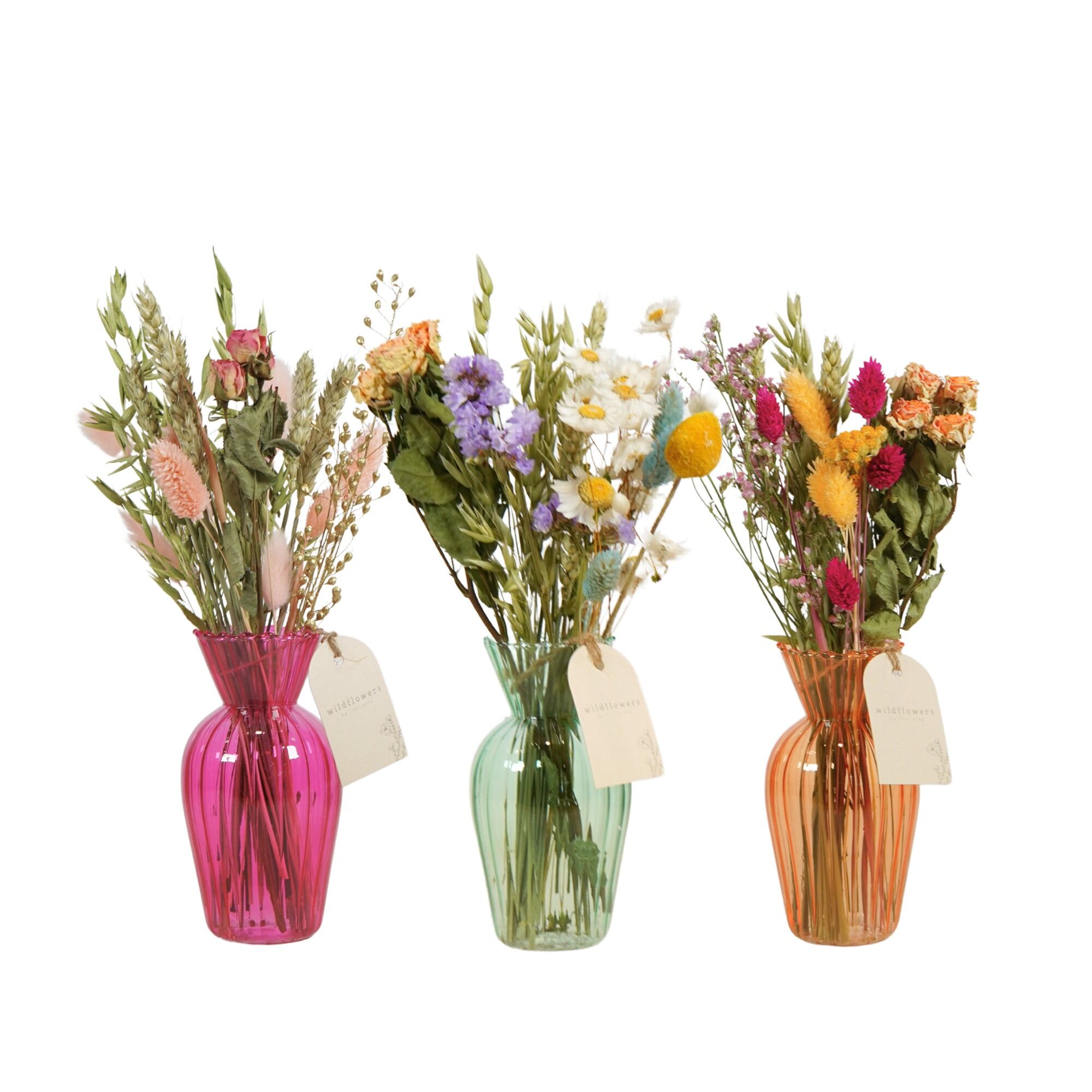 Mezcla de flores secas en botella - Pastel