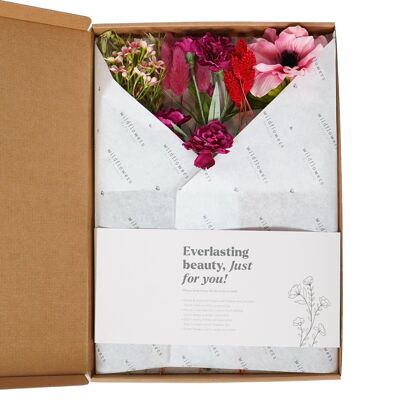 Fleurs séchées et artificielles en coffret cadeau - Red Allure