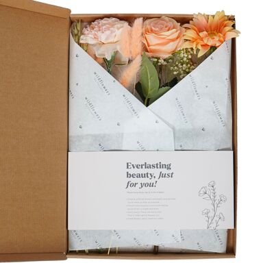 Fleurs séchées et artificielles en coffret cadeau - Pêche parfaite