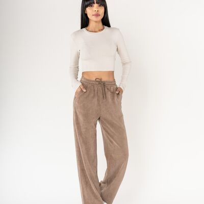 J253 Elastic Flared Velvet Loungewear Pants