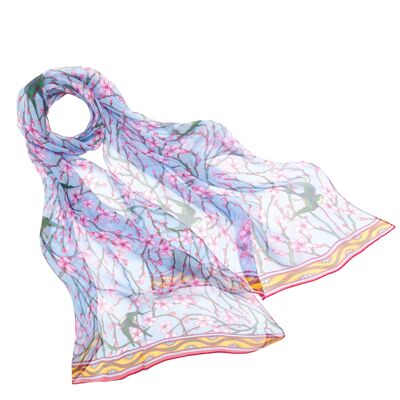 Walter Crane Blossom & Swallow - 100% Pure Silk Scarf