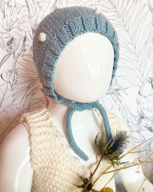 Bonnet laine bébé- Béguin Pop Bleu Orage