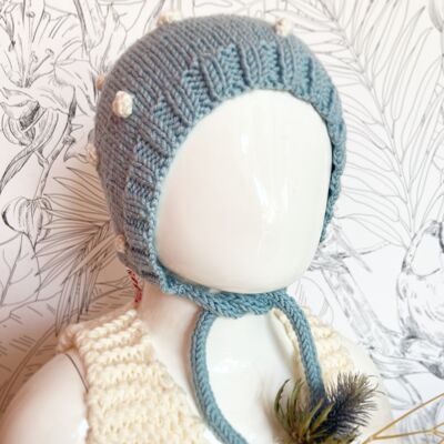 Cappello in lana per bebè - Storm Blue Pop Béguin
