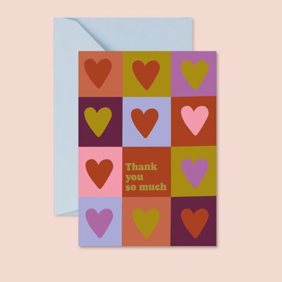 Carte "Remerciement" - Tank you so much (avec enveloppe)