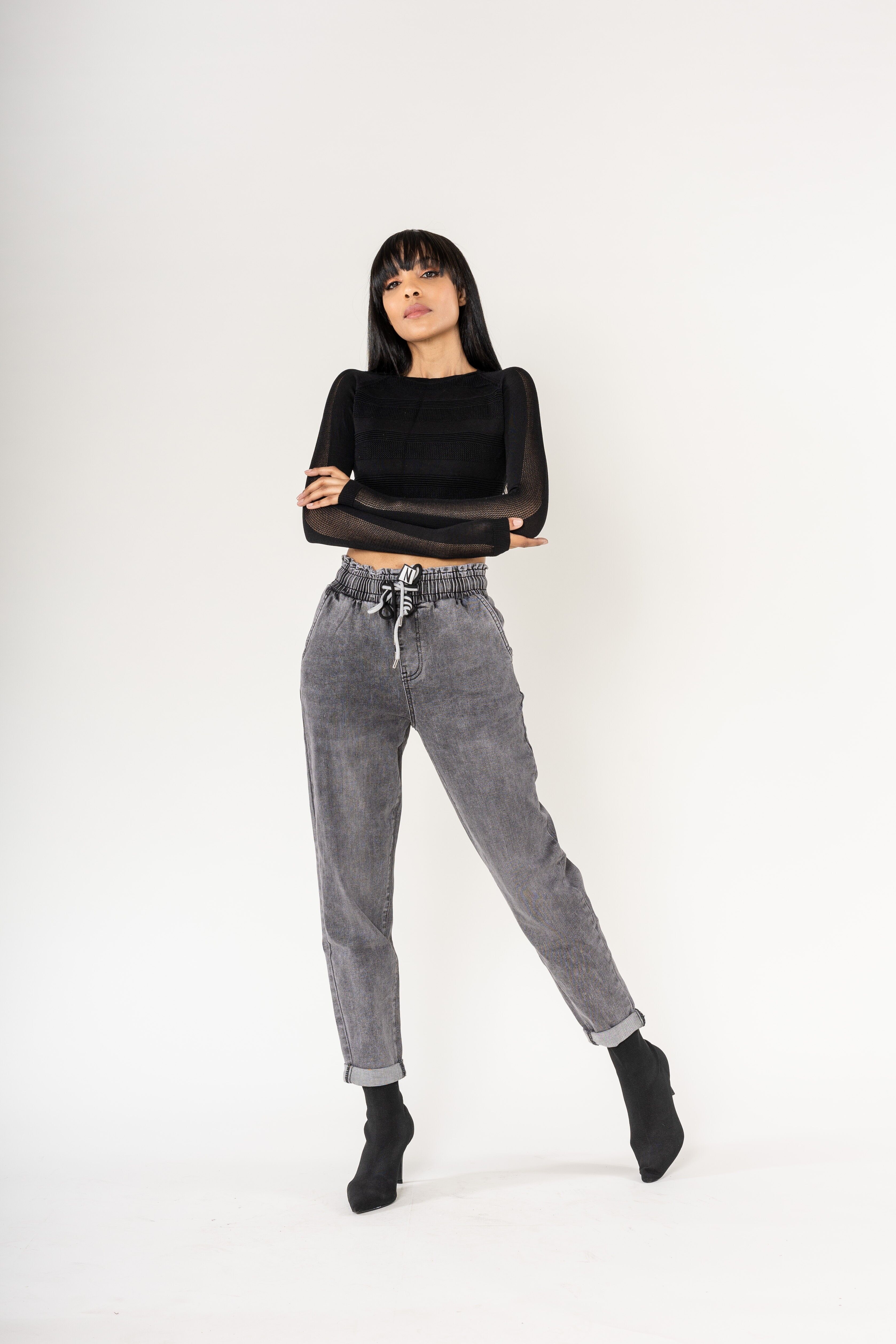 Panta jogg léopard élastique à la taille avec cordon P500