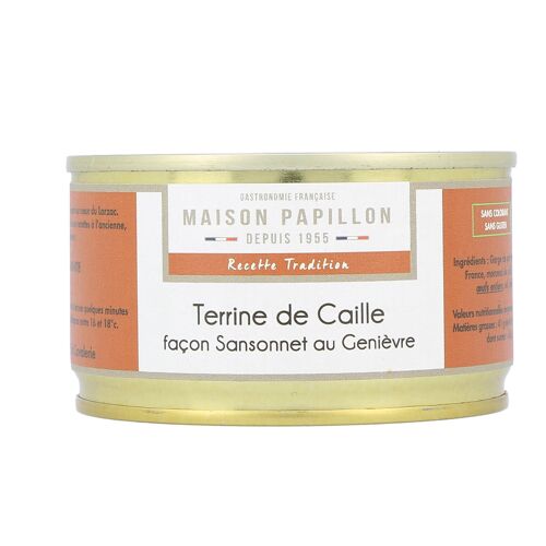 Terrine de Caille façon Sansonnet au Genièvre 130g