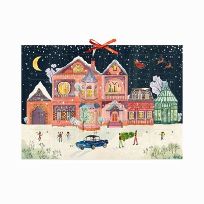 Illustrated Christmas Advent calendar, Christmas house, A4 format