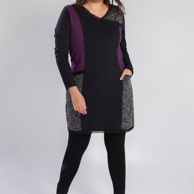 Robe multi-tissus grande taille (A731)