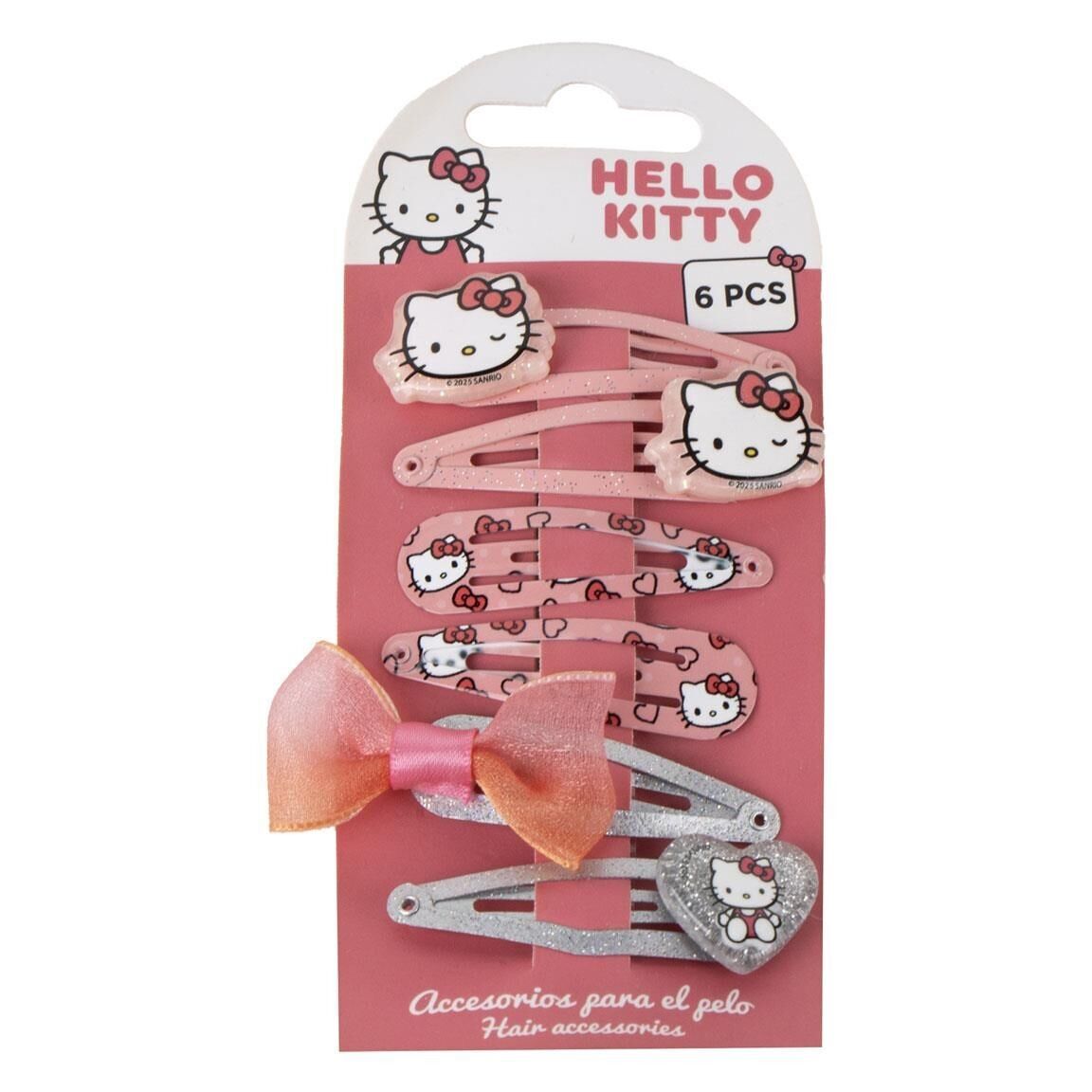 HELLO KITTY FERMACAPELLI 6 PEZZI ACCESSORI - 2500003686