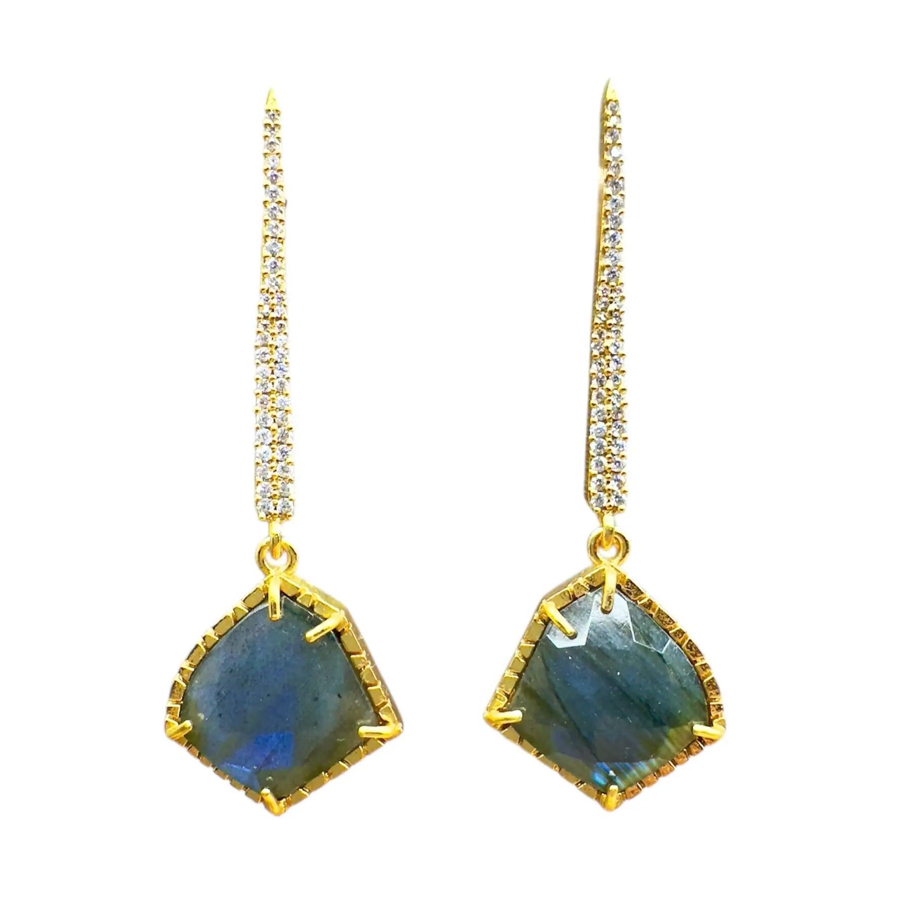 Orange Shine Labradorit Ohrringe