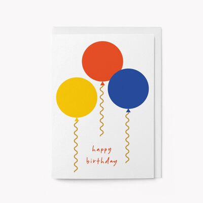 Globos de cumpleaños - Tarjeta de felicitación