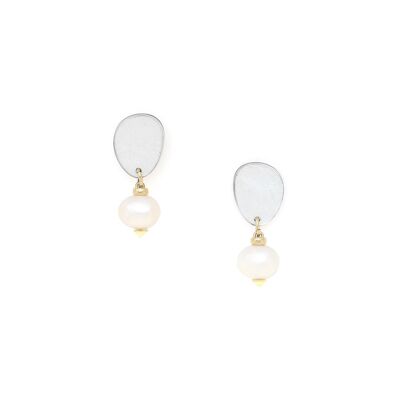 Orecchini a pressione MOONLIGHT Capiz Top e piccolo pendente di perla