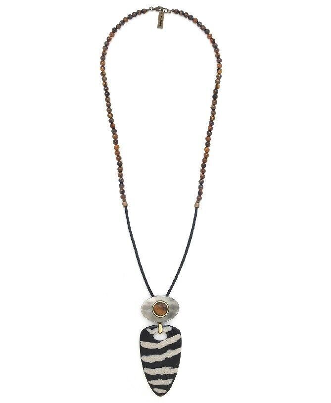 Collana con ciondolo a forma di corno lungo ZEBRA