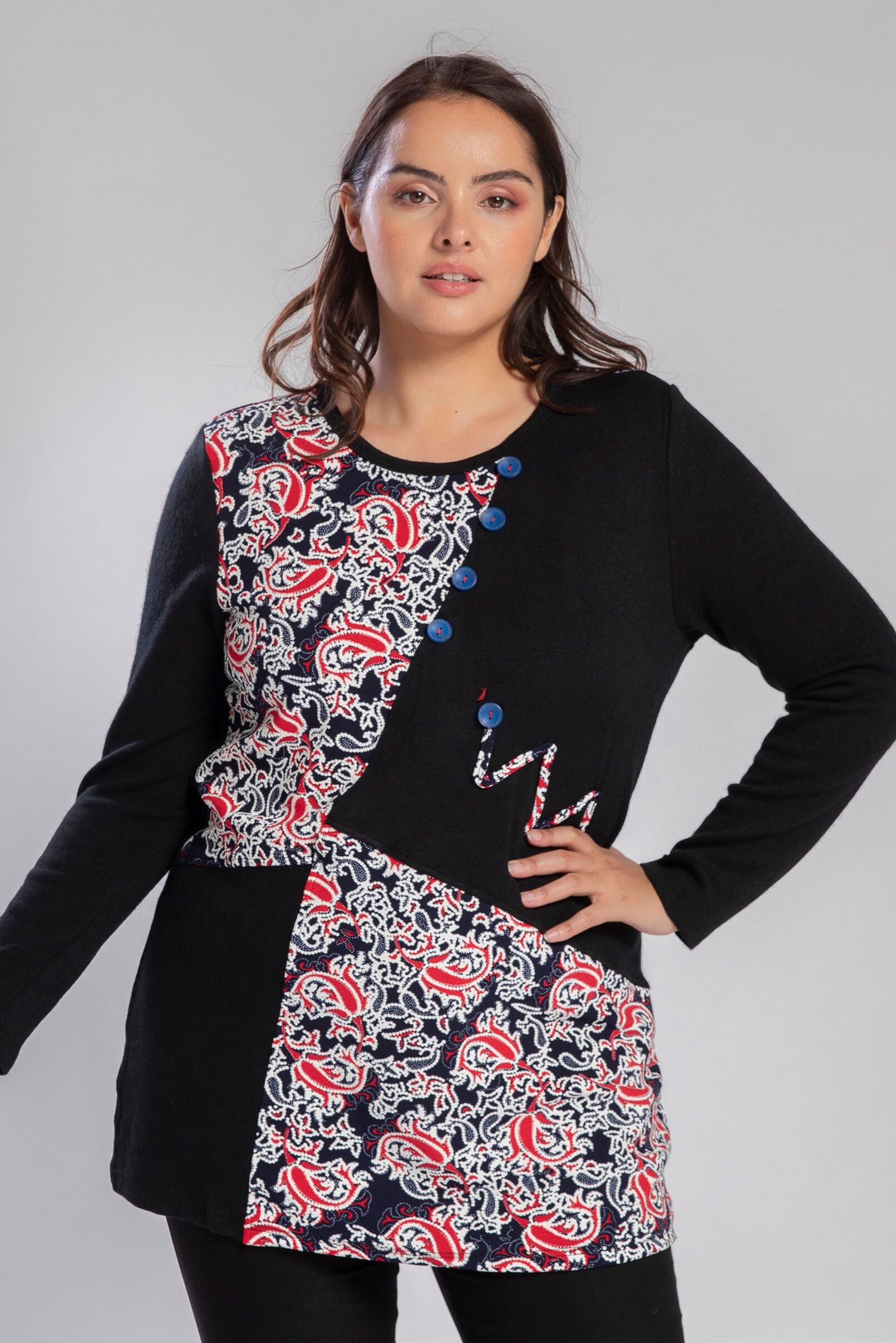 Tunique semi imprimé grande taille (A736)