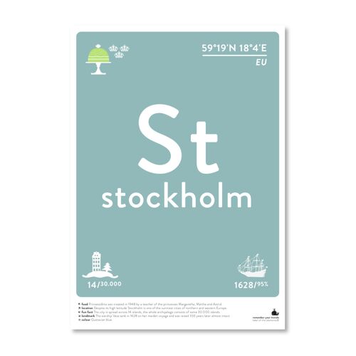 Stockholm - black & white A3