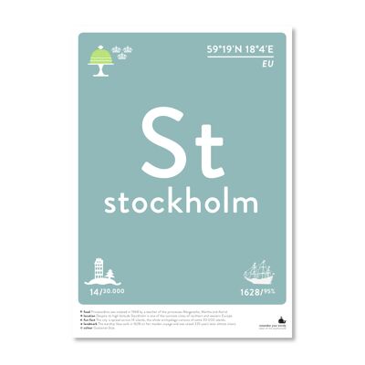 Estocolmo - A3 blanco y negro