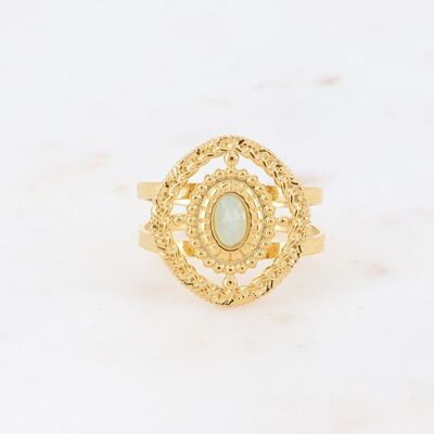Golden Athéane ring with Amazonite stone