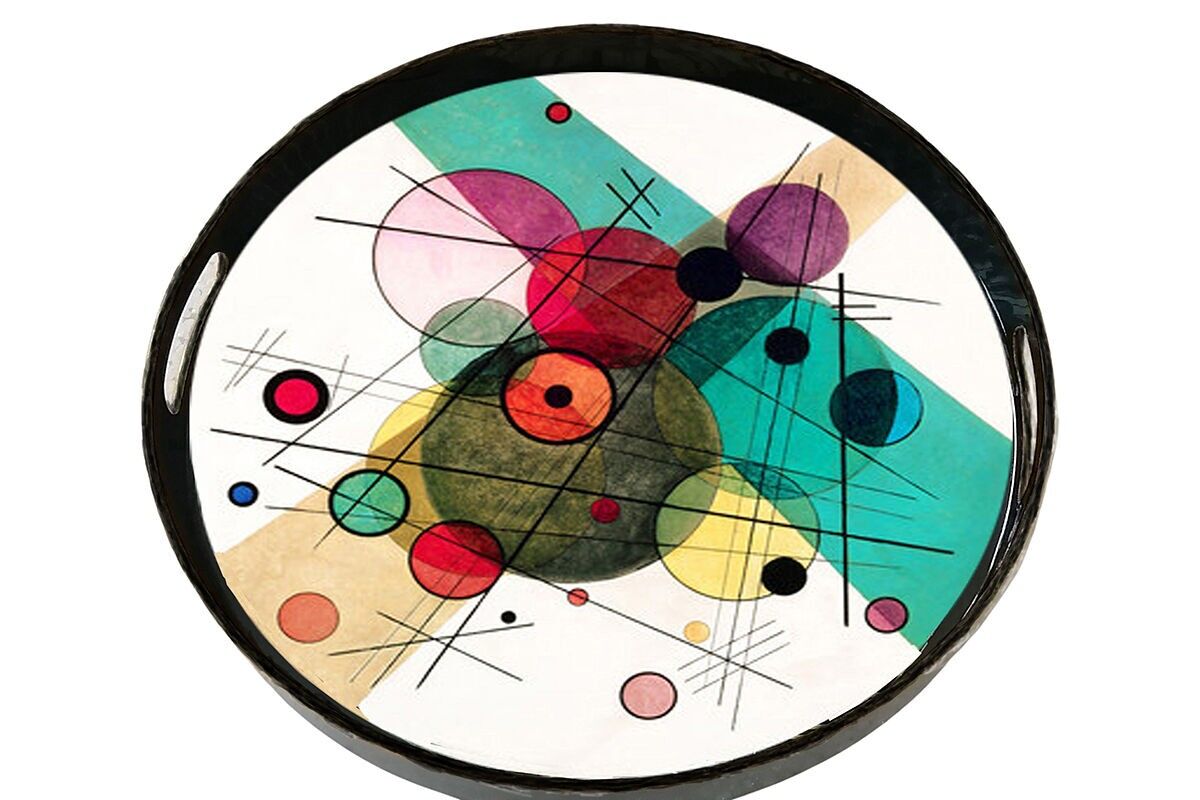 ROUND TRAY CIRCLES CIRCLED KANDINSKY - HOME