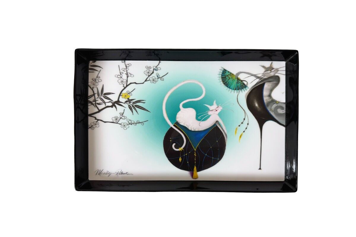 VASSOIO RETTANGOLARE PM SAKURA BLUE-CATITUDES BY M.ROBERTSON - CASA