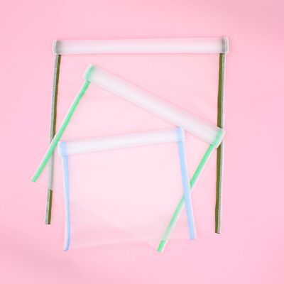 Transparent reusable freezer bag