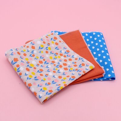 3 handkerchiefs - tulips