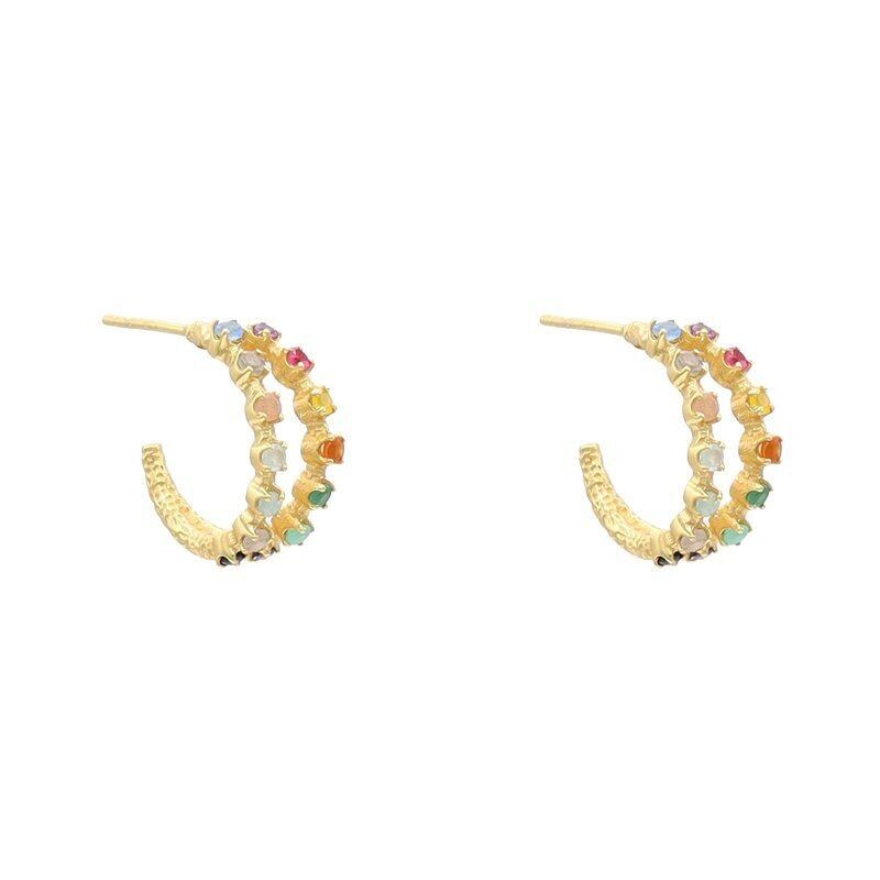 Orecchini a cerchi multicolori Bimba