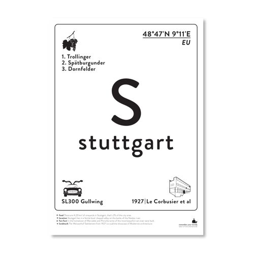 Stuttgart - black & white A3