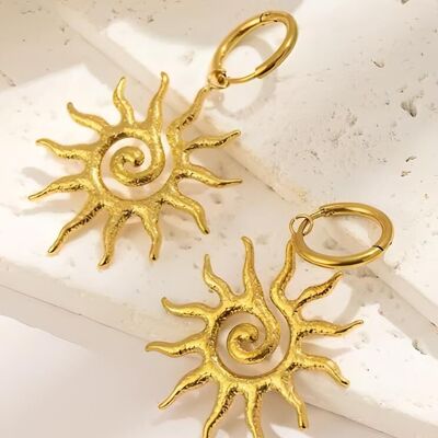Stainless steel earrings with sun charm