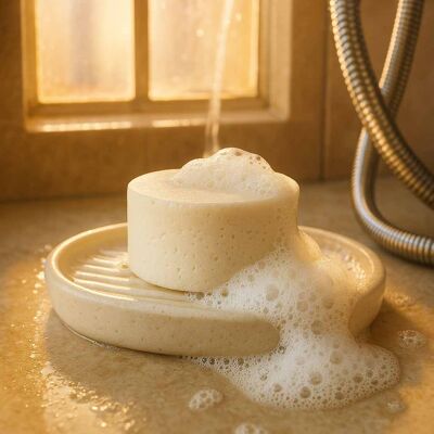 Shampoo solido 3 in 1 per capelli, pelle e balsamo - per capelli da normali a grassi, senza sapone