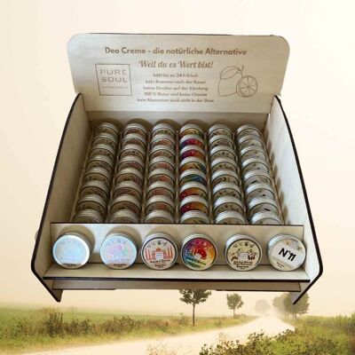 Counter displays for deodorant cream