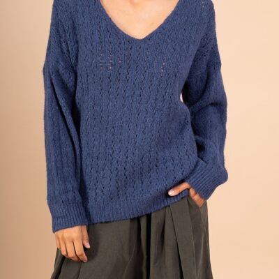 Tirar col V maille ajourée PP2504