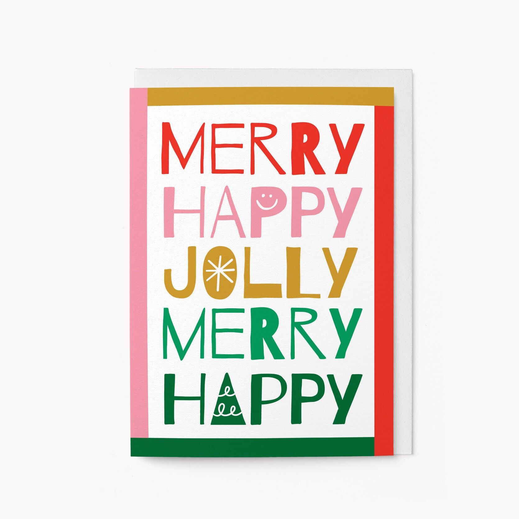 Merry Happy Jolly - Biglietto di Natale