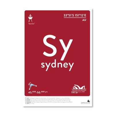 Sydney - schwarz-weiß A3