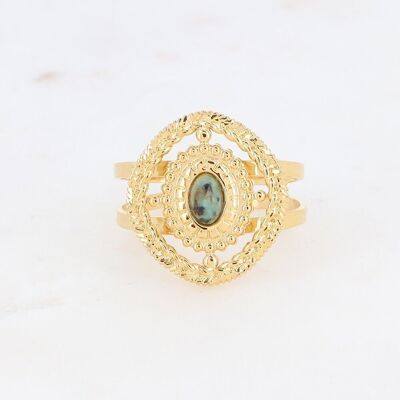 Golden Athéane ring with African Turquoise stone