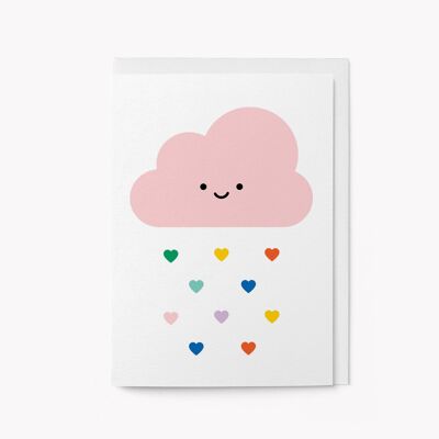 Doccia di cuori - Biglietto di auguri