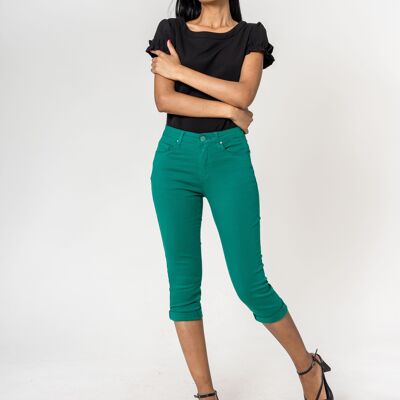 Nina Carter Stretch High Waist Colored Capri Pants P230