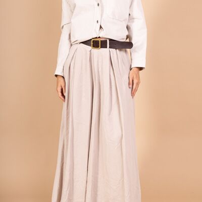 Pantalone grande in velours côtelé grigio PPN2551