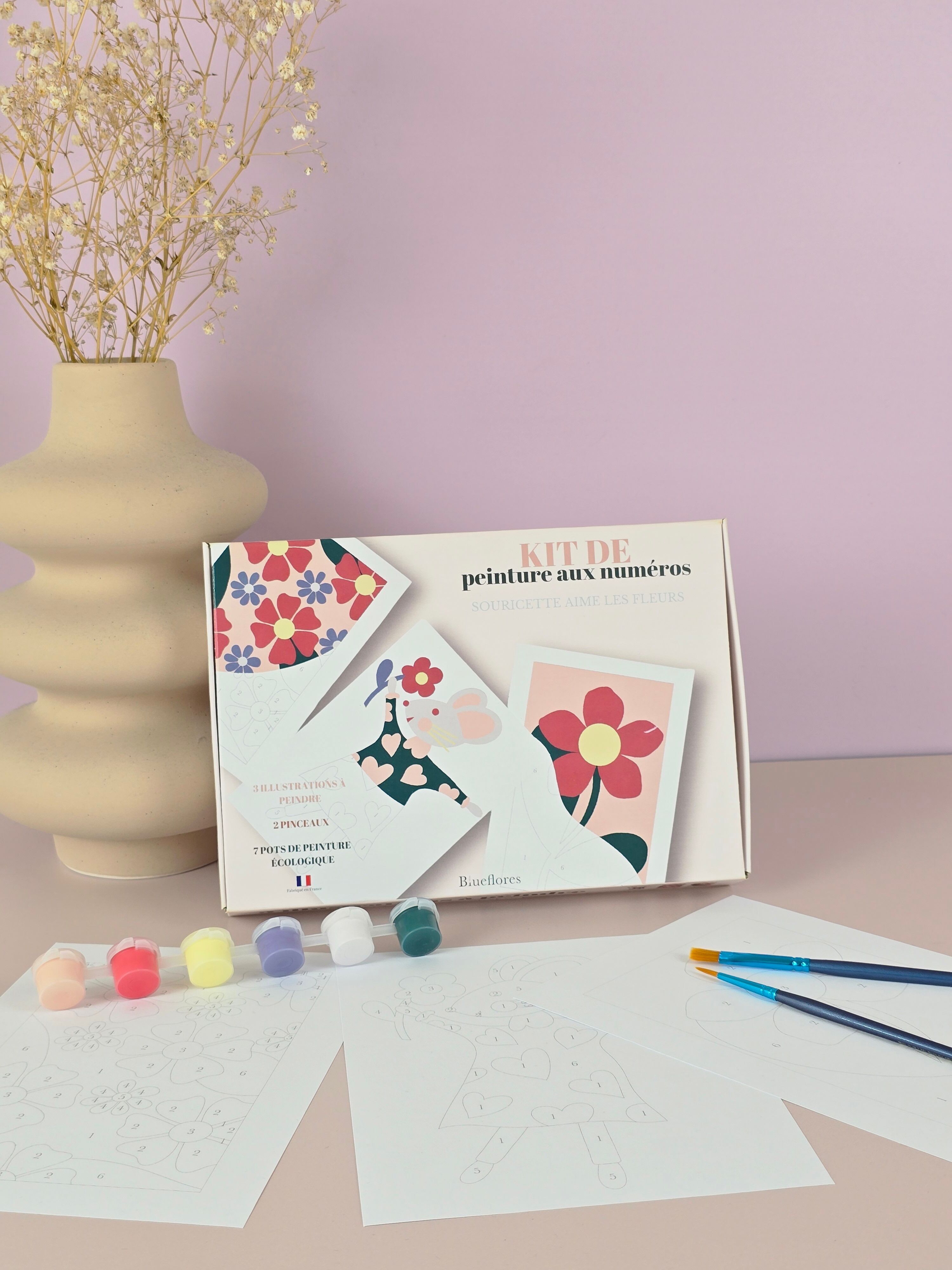 Kit de peinture aux numéros enfants - Souricette (3 modèles à peindre)