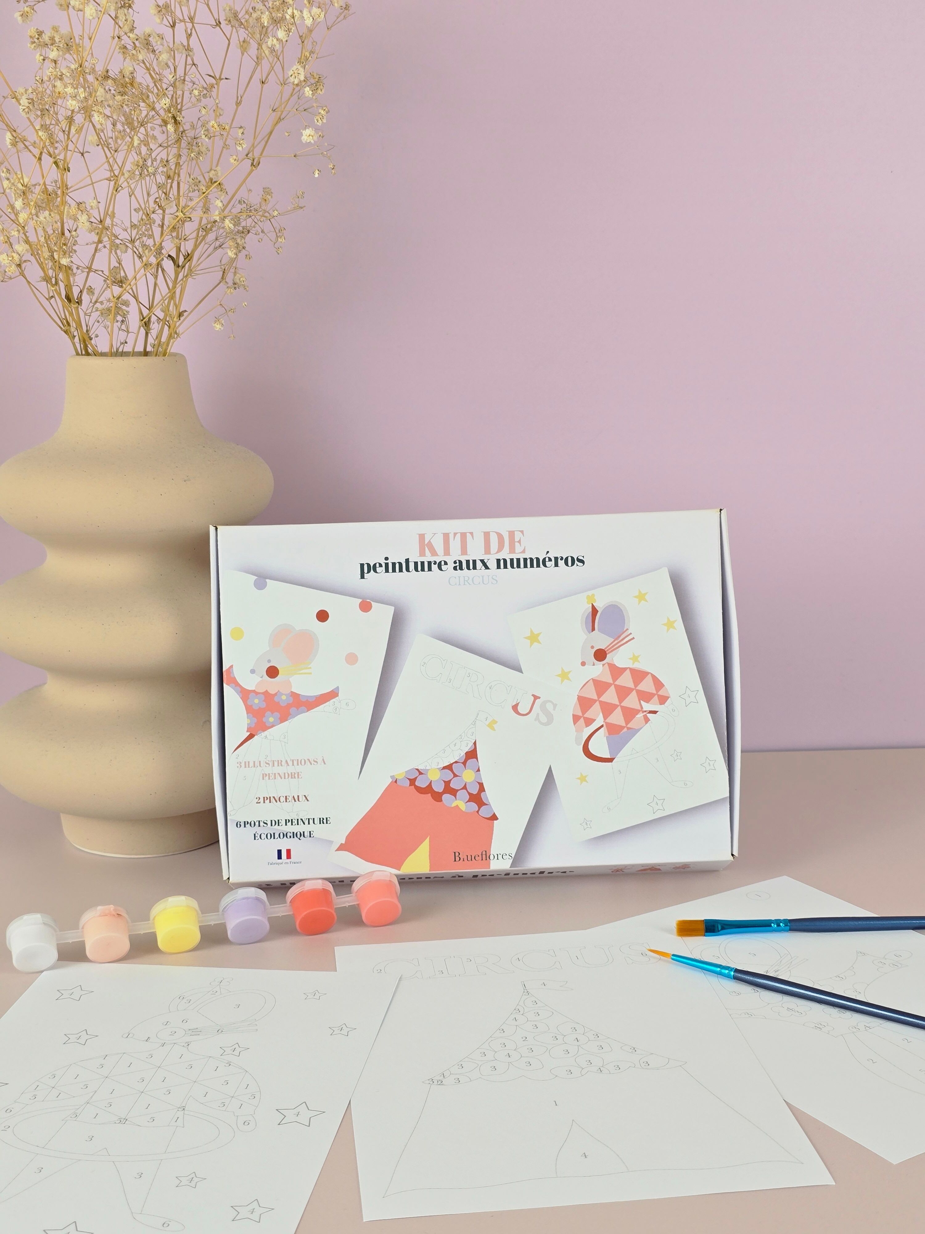 Kit de peinture aux numéros enfants - Circus (3 modèles à peindre)