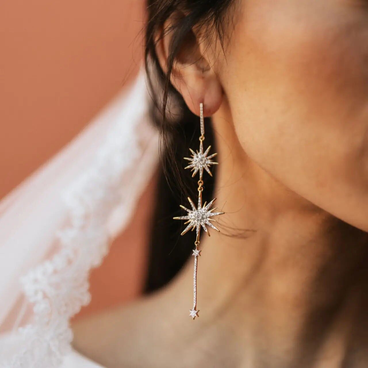 Orecchini costellazione in argento brillante