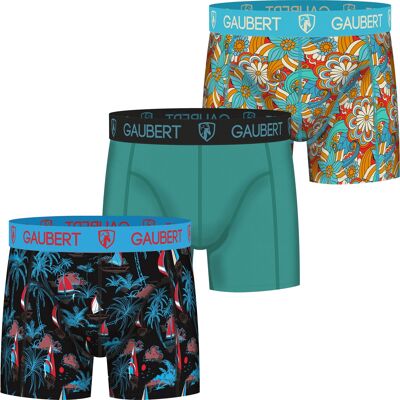 Caleçon Gaubert Bambou - 3 Pièces - Voilier et Fleurs