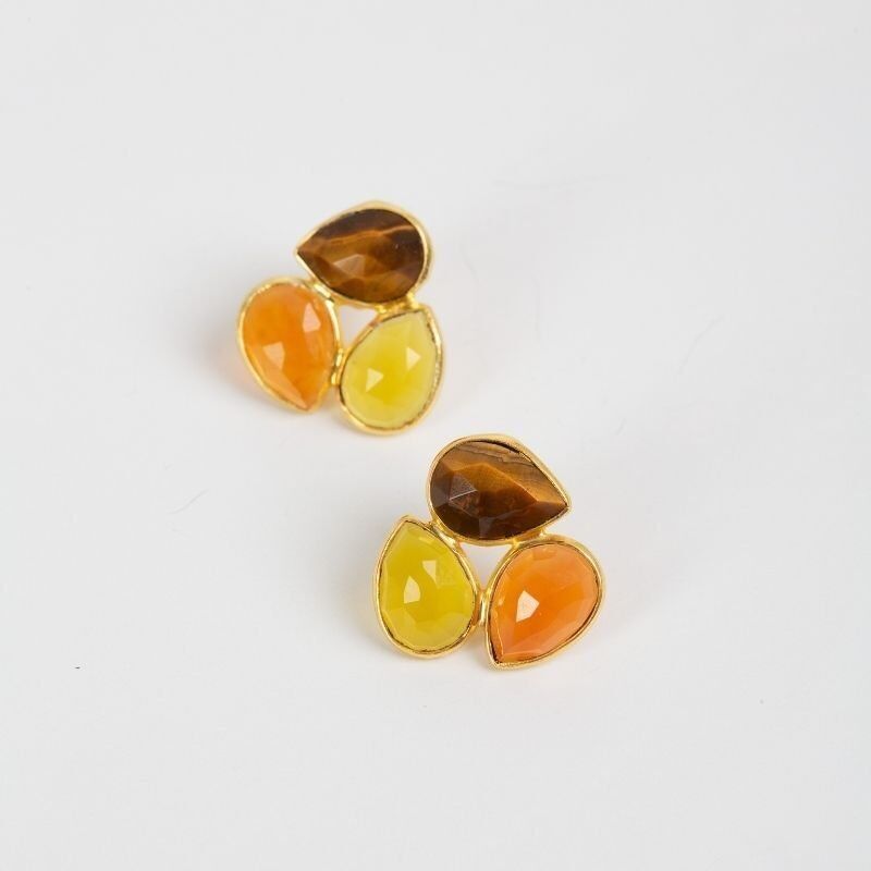 Orecchini Vega Ed. Marrone limitato.Giallo e arancione